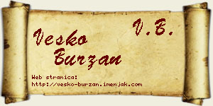 Vesko Burzan vizit kartica